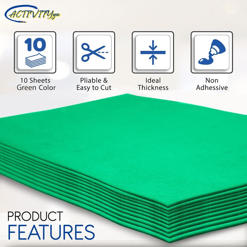 ACTIVITYYA Green EVA Foam Sheets, 9 x 12 Inch, 2mm Thick Handicraft Foam Paper for Arts and Crafts, by - 10 Sheets - Image 4